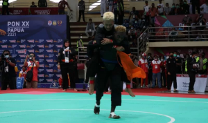 Melimpah, Potensi Bibit Atlet Cabor Silat di Kabupaten Bandung ILUSTRASI: Pertandingan cabang olahraga silat di ajang PON XX Papua, di GOR Toware Kabupaten Jayapura, beberapa waktu lalu. (ANTARA/Muhammad Zulfikar)