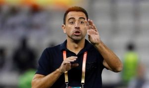 Arsip foto - Xavi Hernandez ketika melatih klub asal Qatar Al-Saad dalam gelaran Piala Dunia Antar Klub melawan Monterrey di Stadion Jassim Bin Hamad, Doha, Qatar, pada 14 Desember 2019. ANTAR/AFP/Karim Jaafar/aa. (AFP/KARIM JAAFAR/KARIM JAAFAR)