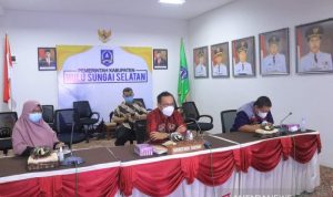 Rakor virtual realisasi APBD bersama Kemendagri. ANTARA/HO-Diskominfo HSS
