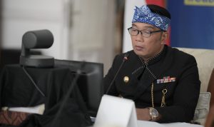 Gubernur Jabar ketika hadir pada rapat kerja virtual mengenai energi terbarukan