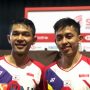 Pada babak pertama ganda putra Indonesia Open 2021, Fajar Alfian/Muhammad Rian Ardianto mengalahkan Leo Rolly Carnando/Daniel Marthin 21-17, 22-20 di Nusa Dua, Bali, Rabu. ANTARA/Roy Rosa Bachtiar