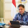 Menteri Koordinator Bidang Perekonomian Airlangga Hartarto ketika memberikan sambutan dalam acara secara virtual