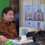 Menteri Koordinator Bidang Perekonomian Airlangga Hartarto ketika menjelaskan kebijakan satu peta untuk Informasi Geopasial