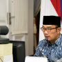 Gubernur Jabar Ridwan Kamil ketika menhadiri acara secara virtual.