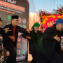Wali Kota Achmad Fahmi bersama para pendekar silat melakukan gerakan senam silat khas Jawa Barat.