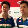 Ganda putra Indonesia Kevin Sanjaya Sukamuljo/Marcus Fernaldi Gideon lolos ke babak 16 besar Indonesia Masters 2021 di Nusa Dua, Selasa. (Antaranews/Roy Rosa Bachtiar)