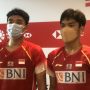 Bagas Maulana/Muhammad Shohibul Fikri keluar sebagai pemenang pada pertandingan melawan rekan sepelatnas, Sabar Karyaman Gutama/Mohammad Reza Pahlevi, di babak pertama ganda putra Indonesia Open di Nusa Dua, Bali, Rabu. ANTARA/Roy Rosa Bachtiar