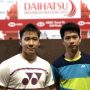 Ganda putra Kevin Sanjaya Sukamuljo/Marcus Fernaldi Gideon menjadi wakil Indonesia pertama yang lolos ke perempat final Indonesia Masters 2021 setelah mengantongi kemenangan di babak kedua di Nusa Dua, Kamis. (Antaranews/Roy Rosa Bachtiar)