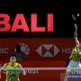 Minions Ganda putra Indonesia Marcus Fernaldi Gideon/Kevin Sanjaya Sukamuljo beraksi pada babak perempat final Indonesia Open 2021 di Bali International Convention Center, Nusa Dua, Bali, Jumat (26/11/2021). (ANTARA/HO-Humas PP PBSI)
