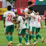 Para pemain Indonesia merayakan gol ke gawang Laos pada laga Grup B Piala AFF 2020 di Stadion Bishan, Singapura, Minggu (12/12/2021). Indonesia memenangkan pertandingan itu dengan skor 5-1. (ANTARA/HO/PSSI)
