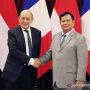 Menteri Pertahanan Republik Indonesia Prabowo Subianto menerima Menteri Luar Negeri Prancis Jean-Yves Le Drian di Gedung Kementerian Pertahanan, Jakarta, Selasa (23/11/2021). ANTARA/HO-Humas Setjen Kemhan.