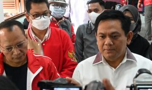 Ketua DPD PA GMNI Jabar Abdy Yuhana ketika diwawancarai media terkait pelaksanaan Kongres IV PA GMNI