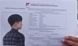 Sketsa gambar pelaku pembunuhan ibu dan anak yang dirilis Polda Jabar
