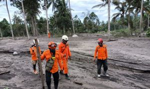 Tim SAR di lokasi pencarian Gunung Semeru, Senin (6/12). (ANTARA Jatim/HO-SAR Surabaya)