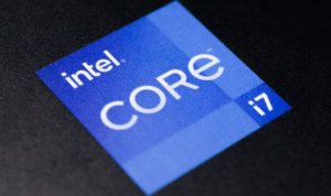 The Intel Corporation logo is seen on a display in a store in Manhattan, New York City, U.S., November 24, 2021. (REUTERS/Andrew Kelly)