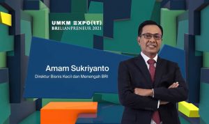 UMKM EXPO(RT) BRILIANPRENEUR 2021, Catatkan Transaksi Business Matching USD 72,13 Juta Direktur Bisnis Kecil dan Menengah BRI Amam Sukriyanto dalam UMKM EXPO(RT) BRILIANPRENEUR 2021.
