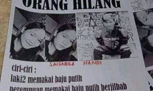 Foto pencarian remaja hilang, Salsabila dan Handi, usai mengalami laka lantas di Jalan Raya Bandung-Garut, Kecamatan Nagreg, Kabupaten Bandung.