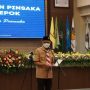Wakil Wali Kota Depok, Imam Budi Hartono (IBH) saat memberikan sambutan pada Pelantikan Mabisaka dan Pinsaka Kwarcab se-Kota Depok (Diskominfo)