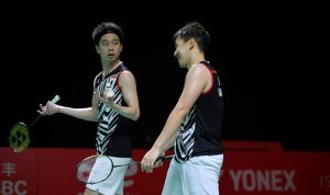THE MINIONS: Pebulu tangkis ganda putra Indonesia, Kevin Sanjaya Sukamuljo/Marcus Fernaldi Gideon. Foto: Humas PP PBSI.
