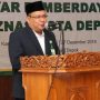 Ketua Baznas Kota Depok, Encep Hidayat saat membeberkan akan menyalurkan bantuan Rp155 Juta untuk program D'Sunting Menara. (istimewa).
