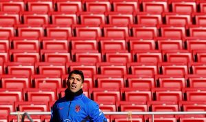 Pemain Atletico Madrid, Luis Suarez. (@atletienglish/twitter)
