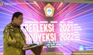 Menko Aitlangga Hartarto ketika menghadiri acara diskusi yang digelar KOSGORO