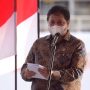 Menko airlangga Hartarto ketika berbicara didepan pengurus HIPMI ketika memaparkan pemulihan ekonomi nasional.