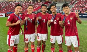 Para pemain Timnas Garuda Indonesia harus puas diposisi Runner Up