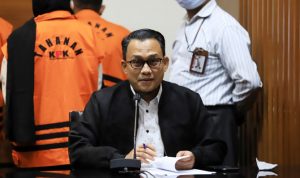 Plt Juru Bicara Komisi Pemberantasan Korupsi (KPK) Ali Fikri di Gedung KPK, Jakarta, Kamis (13/1/2022). (Dery Ridwansah/JawaPos.com)
