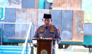 Kapolri Jenderal Listyo Sigit dalam sambutannya di RS MBS Jalan Raya Laswi Cigugur, Desa Ciheulang, Kecamatan Ciparay, Kabupaten Bandung, Jawa Barat, Minggu (23/1).