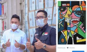 Lukisan NFT Ridwan Kamil laku Rp 45,9 juta. (Foto: Instagram @lanangcikal/jpnn)