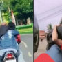 Viral Sejoli Berciuman Sambil Naik Motor, Netizen Berharap Endingnya Nyium Aspal