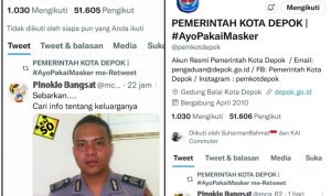 Akun resmi Twitter Pemkot Depok meretweet Kasus KM50. (Foto: twitter/fin)
