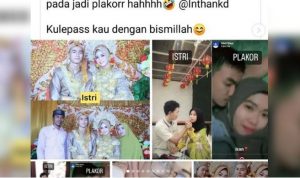Tangkapan layar unggahan seorang istri yang jengkel karena suaminya selingkuh. menjadi viral di media sosial.