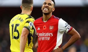 Resmi Cabut dari Arsenal, Aubameyang Merapat ke Barcelona? Penyerang Arsenal Pierre-Emerick Aubameyang. (David Klein/Reuters/Antara)