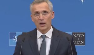 Sekretaris Jenderal NATO, Jens Stoltenberg menyampaikan pernyataan sikap, terkait perang yang trjadi antara Rusia dan Ukraina. Foto: NATO/Ig