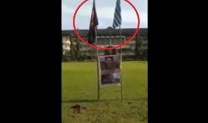 Tangkapan layar video pengibaran bendera bintang kejora di Universitas Mataram.