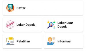 Tampilan aplikasi BKOL Depok setelah dibuka