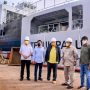 Menko Airlangga Hartarto melakukan peninjauan ke area galangan kapal nasional PT Daya Radar Utama (DRU) Shipyard di Srengsem, Kota Bandar Lampung, Sabtu (12/2).