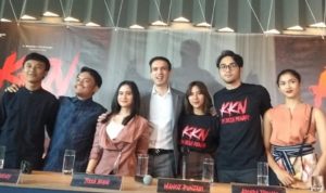 Jumpa pers film KKN Desa Penari di bilangan Setiabudi, Jakarta Selatan, Rabu (22/1). (Abdul Rahman/JawaPos.com)