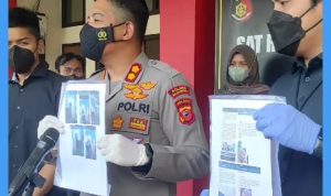 Kapolres Majalengka, AKBP Edwin Affandi saat ekspos kasus mahasiswa rekam mahasiswi mandi di Kabupaten Majalengka. Foto: Radar Majalengka