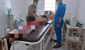 Salah satu korban tawuran yang terkena bacokan dna sedang menjalani perawatan di RS. ist