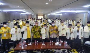 Sekretaris Partai Golkar (Sekjen) Lodewijk F Paulus.ketika menggelar Muktamar luar biasa Pusat Majelis Dakwah Islamiyah (MDI) Partai Golkar pafa minggu (27/3).