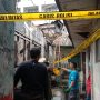 Sisa kebakaran di Bogor yang dipasangi garis polisi. (ist)