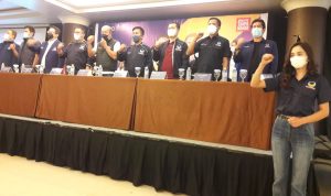 Para jajaran Partai NasDem saat jumpa pers NasDem Memanggil di Ballroom Trans Ibis, Jumat (4/3) malam.