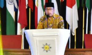Gubenur Jawa Barat ketika menghadiri acara Munas AMPI di Gedung Merdeka Kota Bandung