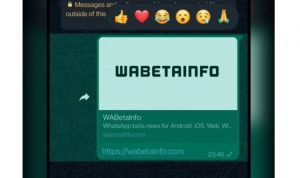 Ilustrasi: Tangkapan layar fitur baru Reaction di WhatsApp yang akan hadir untuk platform Android (WABetaInfo)