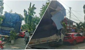 Truk Menabrak Mobil di Depan Rutan Cirebon