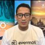Menteri Pariwisata dan Ekonomi Kreatif, Sandiaga Uno yang memimpin peresmian identitas baru Evermos secara virtual.