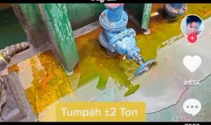 Viral Minyak Goreng Tumpah di Laut, Begini Reaksi Netizen Tangkapan layar minyak goreng tumpah di akun TikTok Chandrasurveyor91.